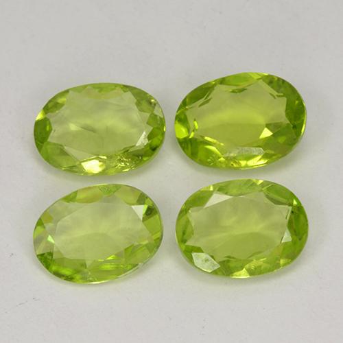 Ярко-зеленый Хризолит Камень - 1ct Фасетный Овал (ID: 484343)