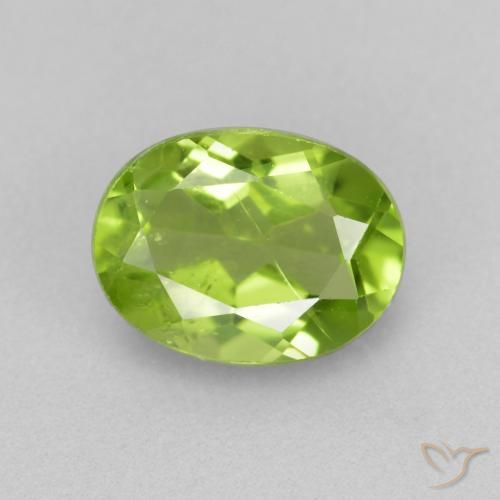 1.37ct Natural Lively Green Peridot, Oval, VS