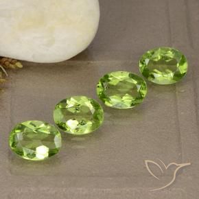 5.07 ctw Green Peridot Stones, Natural Peridot in Oval Facet Shape for Sale