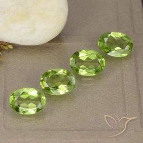 4.77 ctw Green Peridot Stones, Natural Peridot in Oval Facet Shape for Sale