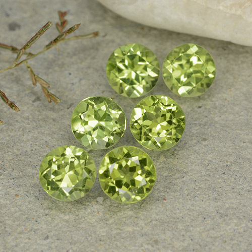 Lively Green Peridot Gem - 0.5ct Round Facet (ID: 489138)