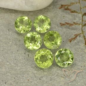 2.70 ctw Green Peridot Stones, Natural Peridot in Round Facet Shape for Sale