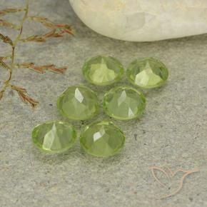 Peridot Gemstones in 5 mm (calibrated) Size for Sale, Peridot Stones in Lively Yellowish Green Color