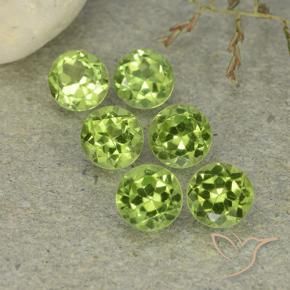3.09 ctw Green Peridot Stones, Natural Peridot in Round Facet Shape for Sale
