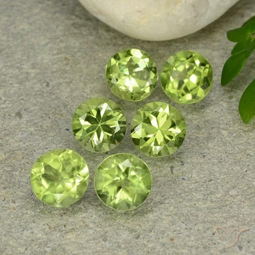 2.82 ctw Green Peridot Gemstones, Peridot Gems in Round Facet Shape for Sale.