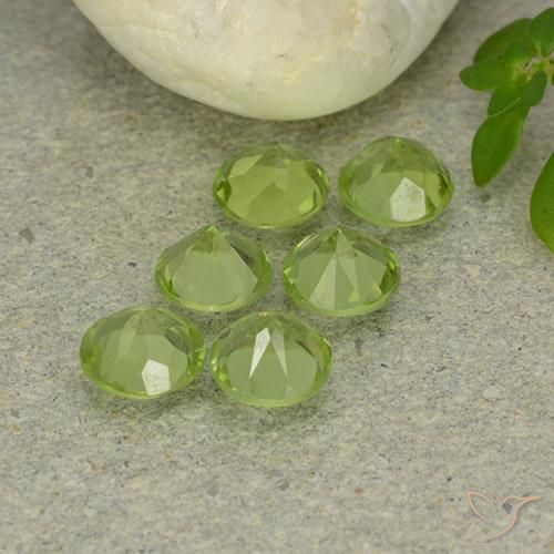Peridot Gemstones in 5 mm (calibrated) Size for Sale, Peridot Stones in Yellowish Green Color