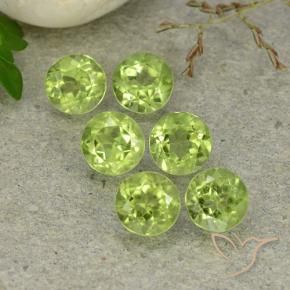 3.09 ctw Green Peridot Stones, Natural Peridot in Round Facet Shape for Sale