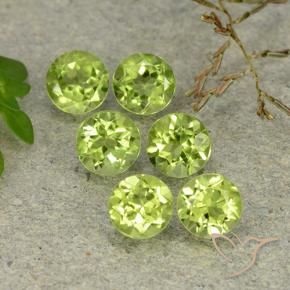 3.11 ctw Green Peridot Stones, Natural Peridot in Round Facet Shape for Sale