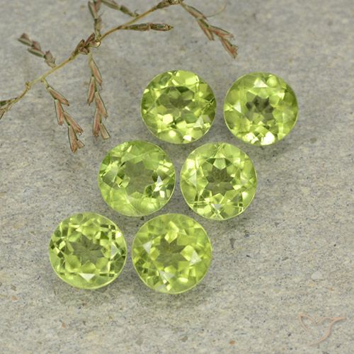 2.85ctw Natural Medium Green Peridot, Round, VVS-VS