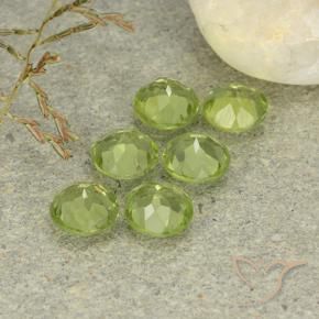 Peridot Gemstones in 5 mm (calibrated) Size for Sale, Peridot Stones in Yellowish Green Color