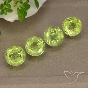 2.14 ctw Green Peridot Stones, Natural Peridot in Round Facet Shape for Sale
