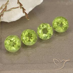 2.01 ctw Green Peridot Stones, Natural Peridot in Round Facet Shape for Sale