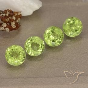 2.32 ctw Green Peridot Stones, Natural Peridot in Round Facet Shape for Sale