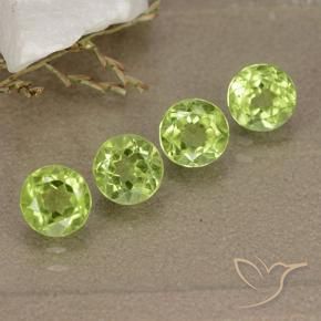 2.05 ctw Green Peridot Stones, Natural Peridot in Round Facet Shape for Sale