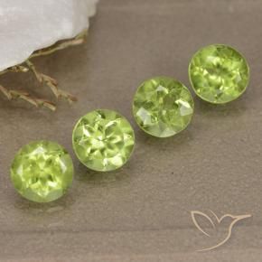 2.14 ctw Green Peridot Stones, Natural Peridot in Round Facet Shape for Sale