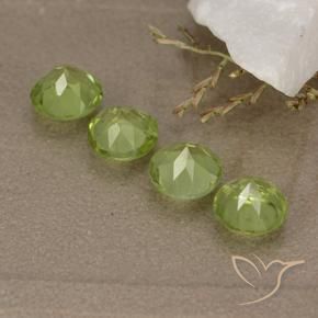 Peridot Gemstones in 5 mm (calibrated) Size for Sale, Peridot Stones in Lively Yellowish Green Color