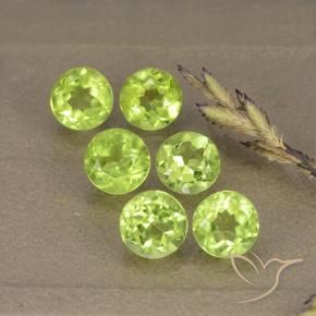 3.00 ctw Green Peridot Stones, Natural Peridot in Round Facet Shape for Sale