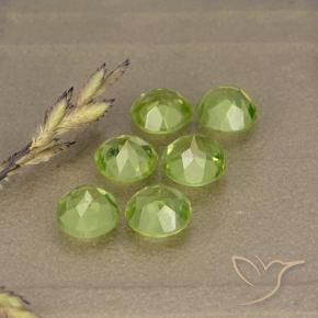 Peridot Gemstones in 5 mm (calibrated) Size for Sale, Peridot Stones in Lively Yellowish Green Color