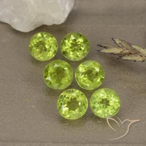 3.15 ctw Green Peridot Stones, Natural Peridot in Round Facet Shape for Sale