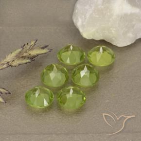 Peridot Gemstones in 5 mm (calibrated) Size for Sale, Peridot Stones in Yellowish Green Color