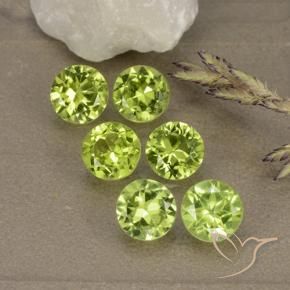 2.76 ctw Green Peridot Stones, Natural Peridot in Round Facet Shape for Sale