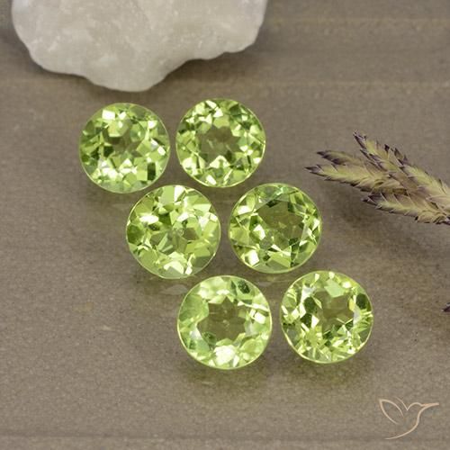 2.93 ctw Green Peridot Stones, Natural Peridot in Round Facet Shape for Sale