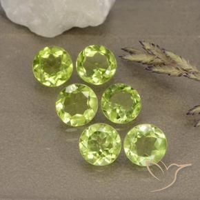 2.82 ctw Green Peridot Stones, Natural Peridot in Round Facet Shape for Sale