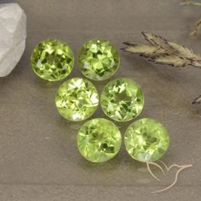 3.33 ctw Green Peridot Stones, Natural Peridot in Round Facet Shape for Sale