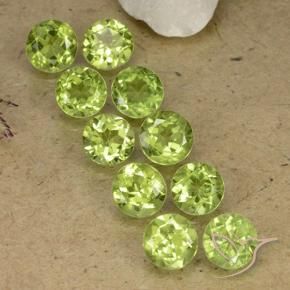 4.60 ctw Green Peridot Stones, Natural Peridot in Round Facet Shape for Sale