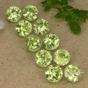 4.19 ctw Green Peridot Stones, Natural Peridot in Round Facet Shape for Sale