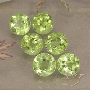 3.31 ctw Green Peridot Stones, Natural Peridot in Round Facet Shape for Sale