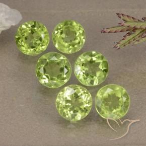 2.98 ctw Green Peridot Stones, Natural Peridot in Round Facet Shape for Sale
