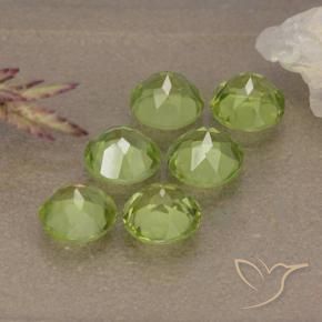 Peridot Gemstones in 5 mm (calibrated) Size for Sale, Peridot Stones in Light Green Color