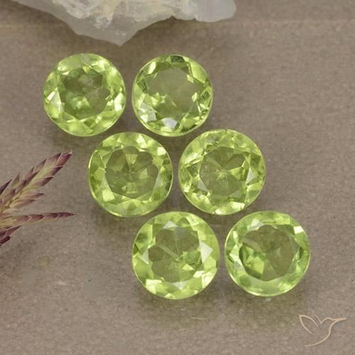 2.75 ctw Green Peridot Stones, Natural Peridot in Round Facet Shape for Sale