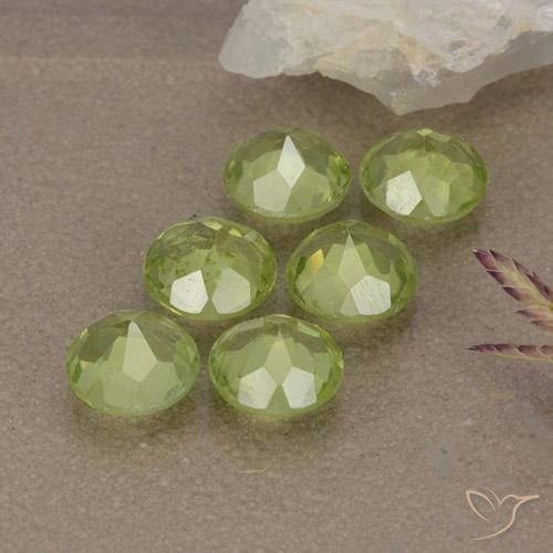 Peridot Gemstones in 5 mm (calibrated) Size for Sale, Peridot Stones in Light Green Color