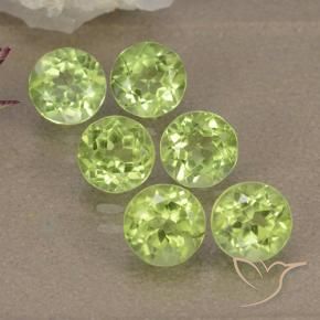 3.14 ctw Green Peridot Stones, Natural Peridot in Round Facet Shape for Sale