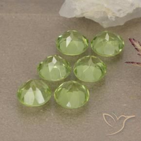 Peridot Gemstones in 5 mm (calibrated) Size for Sale, Peridot Stones in Light Green Color