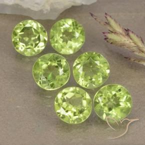 3.17 ctw Green Peridot Stones, Natural Peridot in Round Facet Shape for Sale