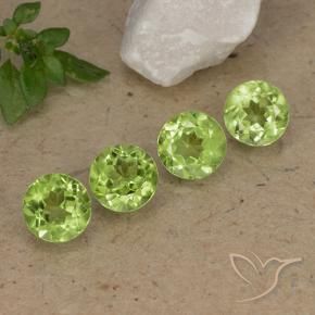 2.27 ctw Green Peridot Stones, Natural Peridot in Round Facet Shape for Sale