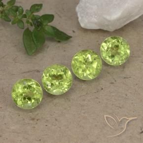 2.13 ctw Green Peridot Stones, Natural Peridot in Round Facet Shape for Sale