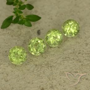 1.95 ctw Green Peridot Stones, Natural Peridot in Round Facet Shape for Sale