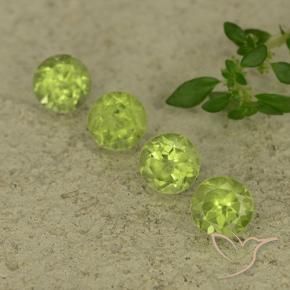 2.21 ctw Green Peridot Stones, Natural Peridot in Round Facet Shape for Sale