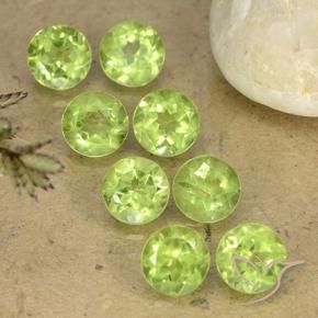 4.34 ctw Green Peridot Stones, Natural Peridot in Round Facet Shape for Sale