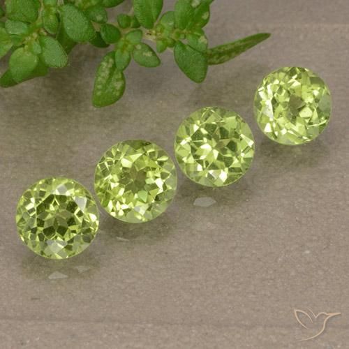 1.80 ctw Green Peridot Stones, Natural Peridot in Round Facet Shape for Sale