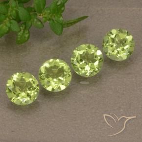 1.58 ctw Green Peridot Stones, Natural Peridot in Round Facet Shape for Sale