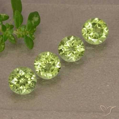 1.56 ctw Green Peridot Stones, Natural Peridot in Round Facet Shape for Sale