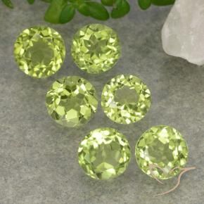 2.22 ctw Green Peridot Stones, Natural Peridot in Round Facet Shape for Sale
