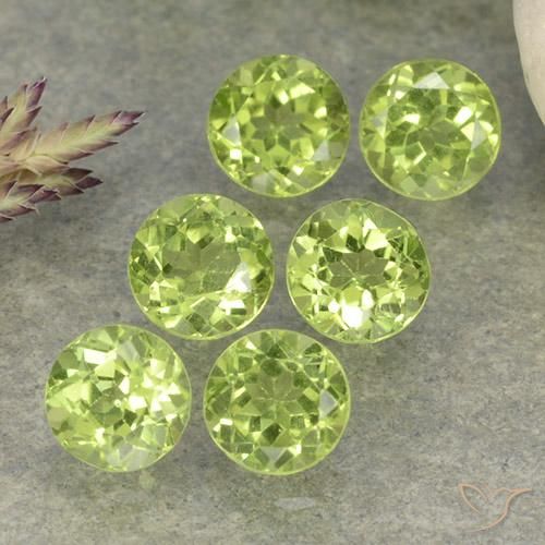 2.43ctw Natural Light Green Peridot, Round, VVS-VS