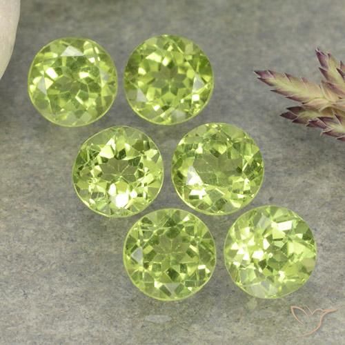 2.43 ctw Green Peridot Stones, Natural Peridot in Round Facet Shape for Sale
