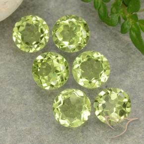 2.27 ctw Green Peridot Stones, Natural Peridot in Round Facet Shape for Sale